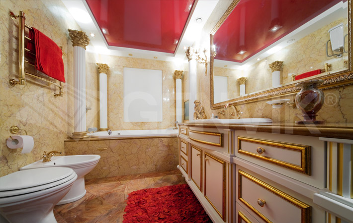Натяжные потолки в ванной комнате: обзор цен, фотографии, отзывы